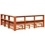 vidaXL Lit bibliothèque sans matelas cire marron 200x200 cm pin massif