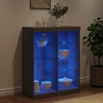vidaXL Buffet avec lumières LED noir 81x37x100 cm