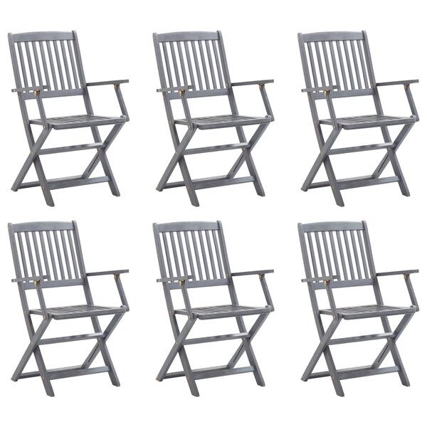 vidaXL Chaises pliables d'extérieur lot de 6 Bois d'acacia solide