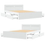 vidaXL Cadre de lit avec tête de lit sans matelas blanc 120x190 cm