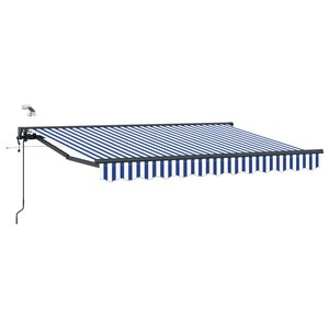vidaXL Auvent rétractable électrique Bleu  Blanc  Anthracite 3 5 x 2 m