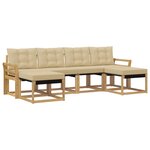 vidaXL Ensemble de canapés d'extérieur 6 pc Blanc et Beige