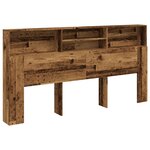 vidaXL Armoire de tête de lit vieux bois 200x19x103 5 cm