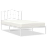 vidaXL Cadre de lit métal sans matelas et tête de lit blanc 107x203 cm