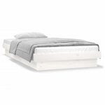 vidaXL Cadre de lit à LED sans matelas blanc 100x200 cm bois massif