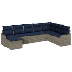vidaXL Ensemble de canapé de jardin Gris polyrotin