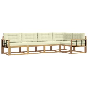 vidaXL Ensemble de canapés d'extérieur 4 Pièces Blanc et crème Polyester