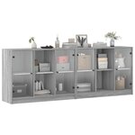 vidaXL Bibliothèque avec portes sonoma gris 204x37x75 cm