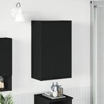vidaXL Cabinet de salle de bain Montage mural Noir 39 x 23.5 x 65 cm