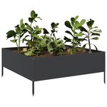vidaXL Lit surélevé de jardin noir 100x100x25 cm acier