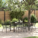vidaXL Ensemble de salle à manger de jardin 7 pièces en poly rattan noir