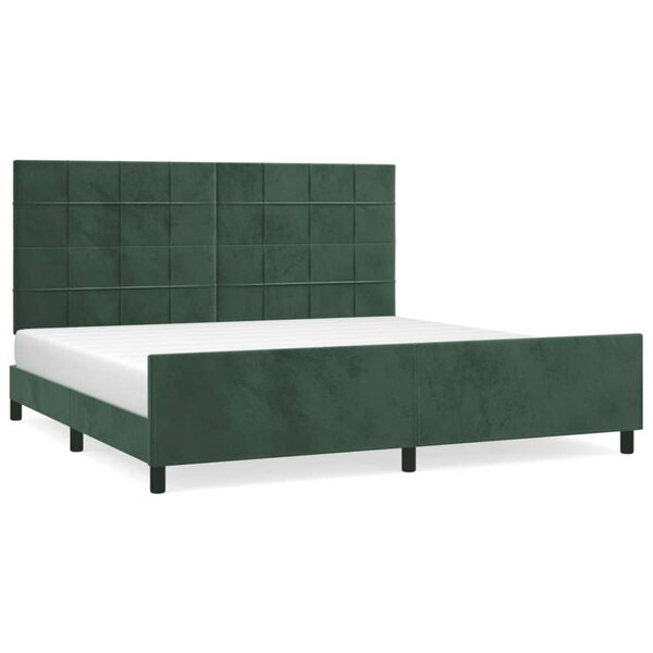 vidaXL Cadre de lit sans matelas vert foncé 200x200 cm velours