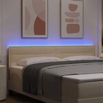 vidaXL Tête de lit LED avec bandes LED Crème 180 cm tissu