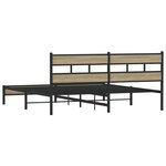 vidaXL Cadre de lit en métal sans matelas chêne sonoma 180x200 cm