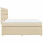 vidaXL Sommier à lattes de lit avec matelas Crème 200x200 cm Tissu