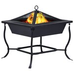 vidaXL Foyer Noir 42x42x45 cm Acier