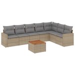 vidaXL Salon de jardin avec coussins 8 Pièces beige résine tressée