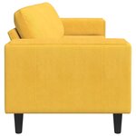 vidaXL Sofa en tissu avec coussin Jaune clair Tissu en velours côtelé