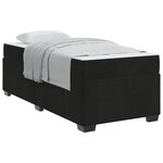 vidaXL Cadre de lit avec matelas Noir 90 x 200 cm tissu
