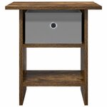 vidaXL Table de chevet avec tiroir 2 Pièces Chêne fumé 41 x 40 x 45 cm