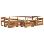 vidaXL Ensemble de canapés d'extérieur 7 Pièces Naturel