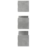 vidaXL Étagères murales 3 Pièces gris béton 58x18x18 cm bois d'ingénierie