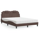 vidaXL Lit avec matelas marron 140x200 cm similicuir