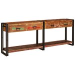 vidaXL Tables console 2 Pièces Multicolore Bois massif de récupération