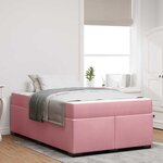 vidaXL Cadre de lit avec matelas Rose 120 x 200 cm Velours