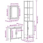 vidaXL Ensemble de mobilier de salle de bain avec étagère 3 Pièces Noir
