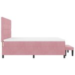vidaXL Lit à Ressorts avec Matelas & Banc Rose 180x200 cm Velours