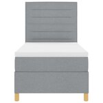 vidaXL Lit à ressorts avec matelas Gris clair 100 x 200 cm tissu