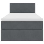 vidaXL Lit de Rangement avec matelas Gris foncé 100 x 200 cm Velours