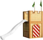 Axi ARTHUR Aire de jeux en cèdre vernis naturel  toboggan Blanc
