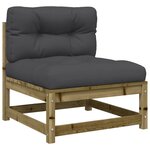 vidaXL Salon de jardin 8 Pièces avec coussins bois de pin imprégné