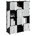 vidaXL Cubes de rangement 12 Pièces avec portes noir PP