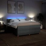 vidaXL Sommier à lattes de lit avec matelas Gris clair 180x200cm Tissu