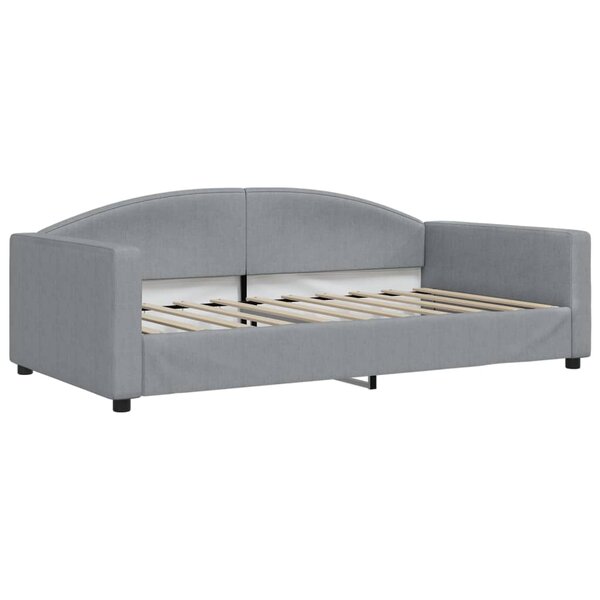 vidaXL Lit de jour gris clair 100x190 cm tissu