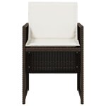 vidaXL Ensemble à manger de jardin 5 Pièces et coussins marron poly rotin