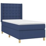 vidaXL Sommier à lattes de lit matelas et LED Bleu 80x200cm Tissu