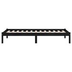 vidaXL Cadre de lit sans matelas noir bois massif 100x200 cm