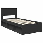vidaXL Cadre de lit Noir 75 x 190 cm Bois d'ingénierie