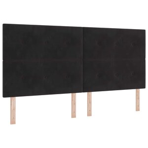 vidaXL Tête de lit LED avec bandes LED Noir 200 cm Velours