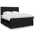 vidaXL Sommier à lattes de lit avec matelas Noir 180x200 cm Velours