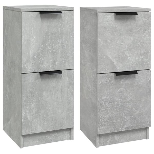 vidaXL Buffets 2 Pièces Gris béton 30x30x70 cm Bois d'ingénierie