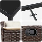 vidaXL Ensemble de salle à manger pour jardin 9 Pièces Marron polyrotin