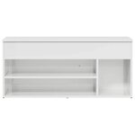 vidaXL Banc à chaussures blanc brillant 102x30 5x45 cm bois ingénierie