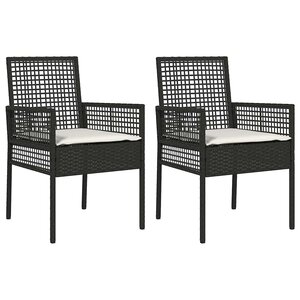 vidaXL Chaise de jardin 2 Pièces Noir 53 x 60 x 85cm polyrotin