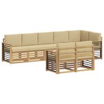 vidaXL Ensemble de canapés d'extérieur 8 Pièces Blanc et Beige
