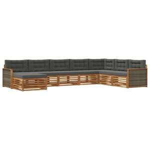 vidaXL Ensemble de canapés d'extérieur 8 pc Naturel et Anthracite